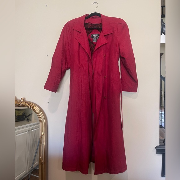 Portrait Petite red long trench coat - Picture 1 of 7